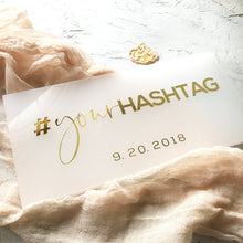 Load image into Gallery viewer, 12&quot; Freestanding Hashtag Wedding Sign - 12 x 5