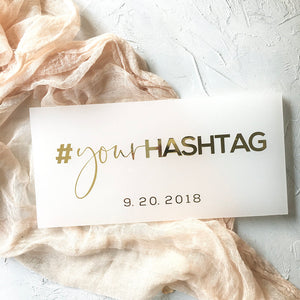 12" Freestanding Hashtag Wedding Sign - 12 x 5