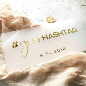 15" Freestanding Lucite Hashtag Wedding Sign - 15 x 5
