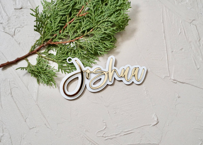Personalized Name Ornament Gift Tag - Acrylic Place Card