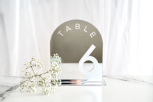 Load image into Gallery viewer, Modern Mirrored Dome Table Numbers - Wedding Decor - Event Signage